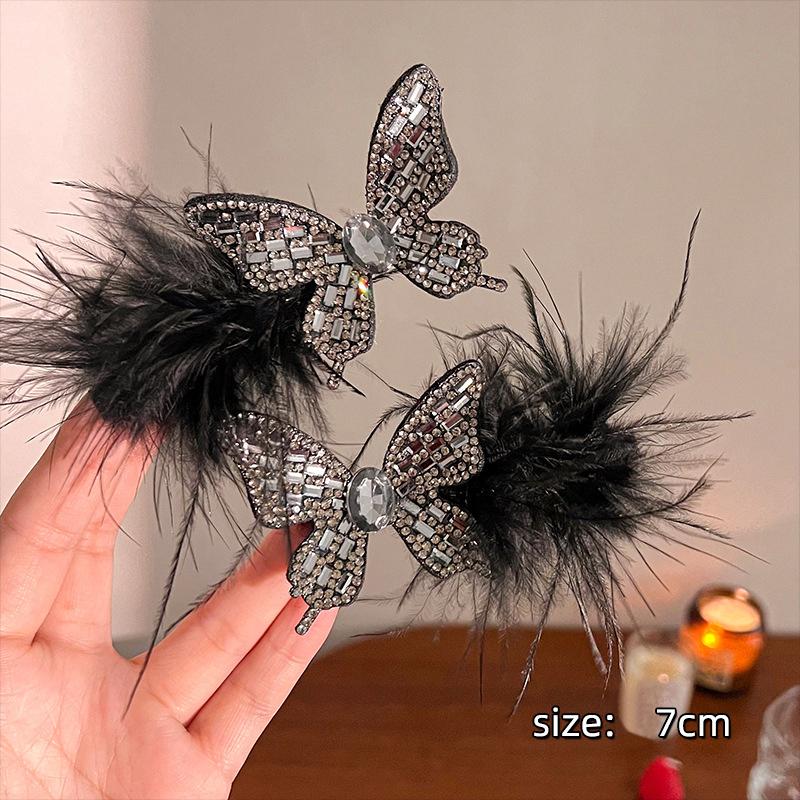 Flower Feather Girls Puffy Hair Claw Rope For Women Simple Temperament Scrunchies Ladies Hair Accessories