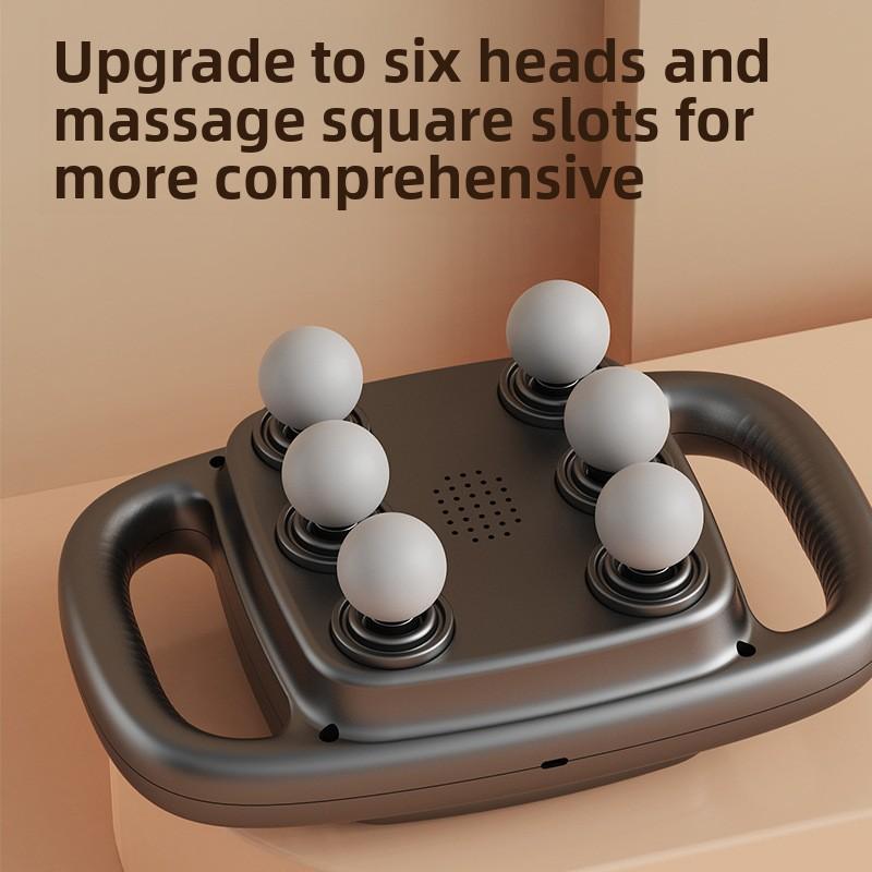 Six-head Fascia Gun, Muscle Massage Instrument, Electric High Strength, Whole Body Size and Calf Relaxation, Multi-head Massage Gun
