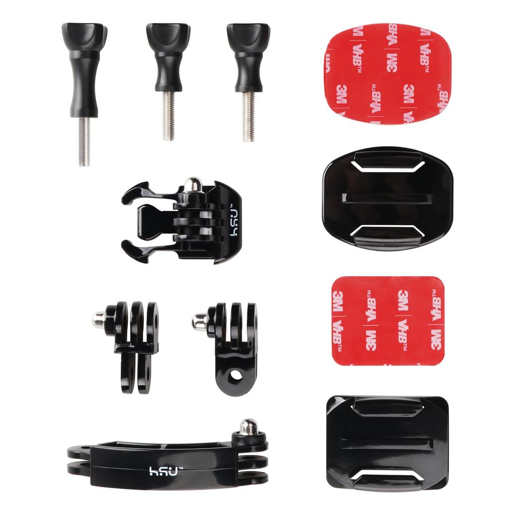 Kit de Acessórios de Montagem em Capacete HSU Kit de Montagem para Câmera de Ação Compatível com GoPro Hero e outras câmeras de ação 13/11/10/9/8/7/6/5 etc. (11 em 1)
