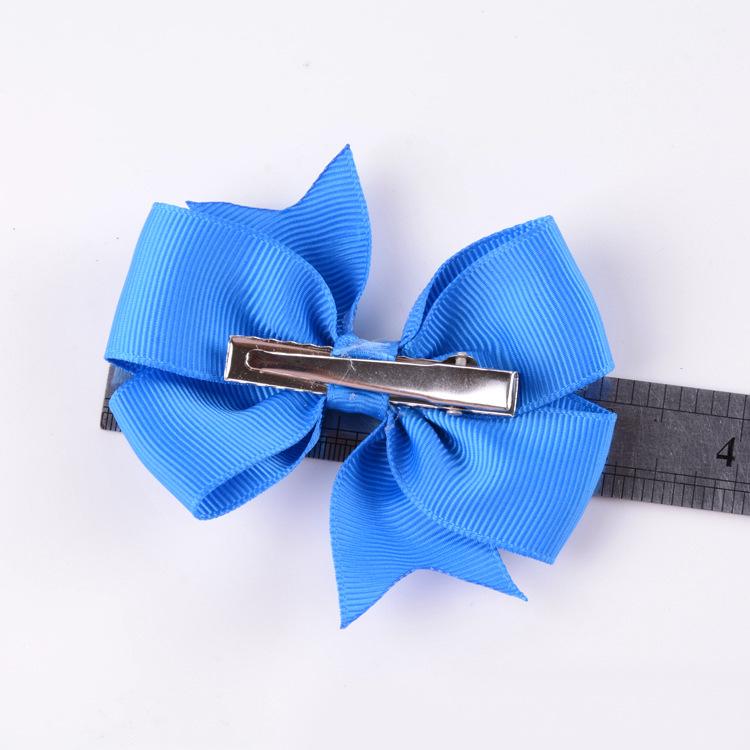 8x8cm 1PC Solid Color Grosgrain Ribbon Bows Clips Hairpin Girl's Hair Bowties Boutique Hair Clip Headwear Kids Hair Accessories