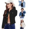 Winter Damen Jacke Langarm Umlegekragen Brusttaschen Knopfverschluss Mantel