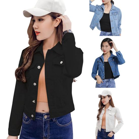 Winter Damen Jacke Langarm Umlegekragen Brusttaschen Knopfverschluss Mantel