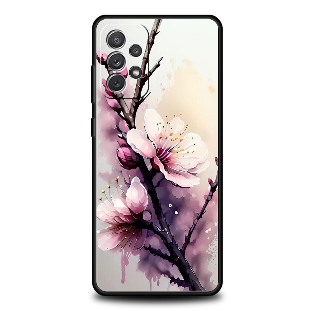 Cherry Blossoms Phone Case for Samsung Galaxy A15 A14 A25 A54 A34 A51 A71 A72 A73 A32 A52 A52S A11 A21S A31 A41 5G Soft Shell