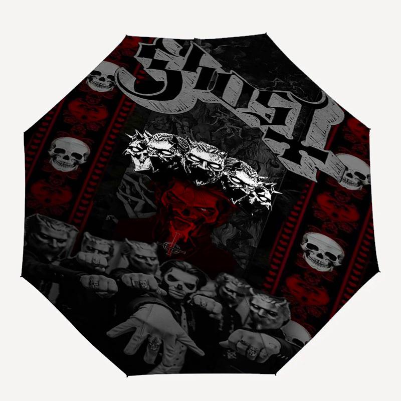 1 шт. Черепа Готический Автоматический Открывающийся, Ветрозащитный, Компактный Дорожный Зонт, Подарок на День Рождения, Рождество, Бизнес 93013