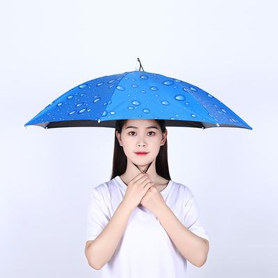 Folding Umbrella Hat For Fishing Windproof Sun Protection Umbrella With Elastic Headband Portable Umbrella Hat