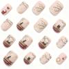 24 nail art autumn and winter style cute black cat branches short square wearing nail pads