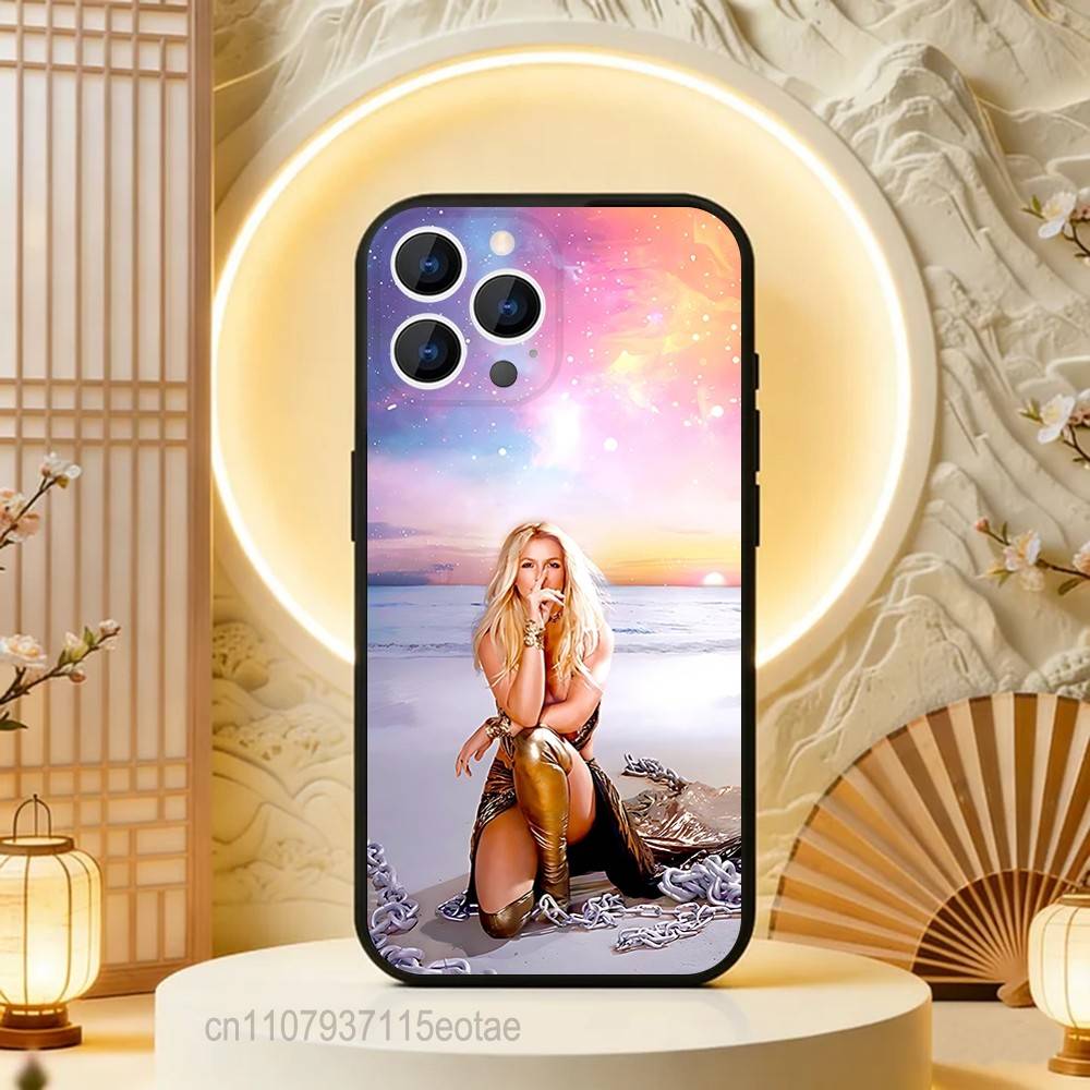 

B-Britney SINGER S-Spears Phone Case For iPhone 17,16,15,14,13,12,11,Pro,Max,Plus,E,Air,Mini Protective Black Cover iPhone17