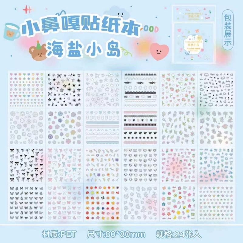 Pet Cut Sticker Book Mini Deco Doodle For Nail Art Scrapbooking