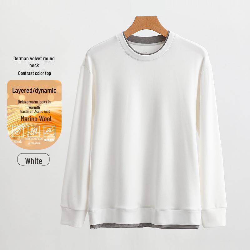 

Мужская повседневная толстовка «два в одном» из немецкого бархата с длинным рукавом для осени и зимы 3XL/185 светло-серый/белый