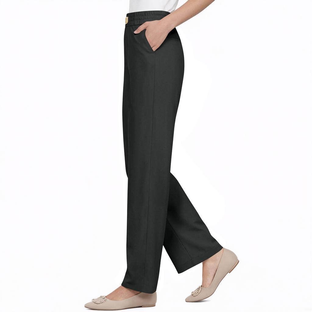 Women's Fashion Solid Color Pocket Perfect High Waist Stretch Pants