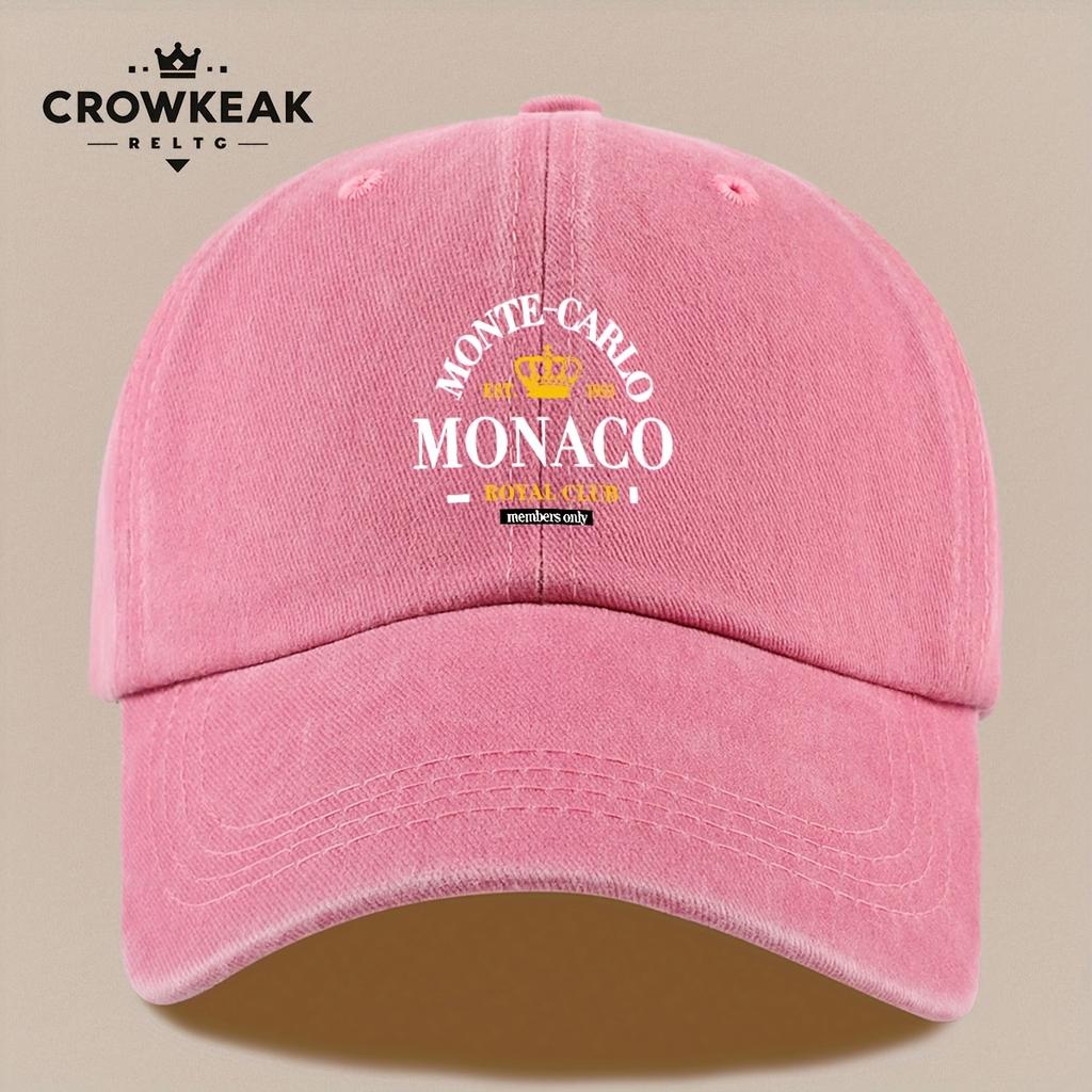 Casquette de baseball Vintage Monaco Royal Club Imprimé Snapback Réglable Chapeau Léger Unisexe pour Pêche en Plein Air Plage BBQ