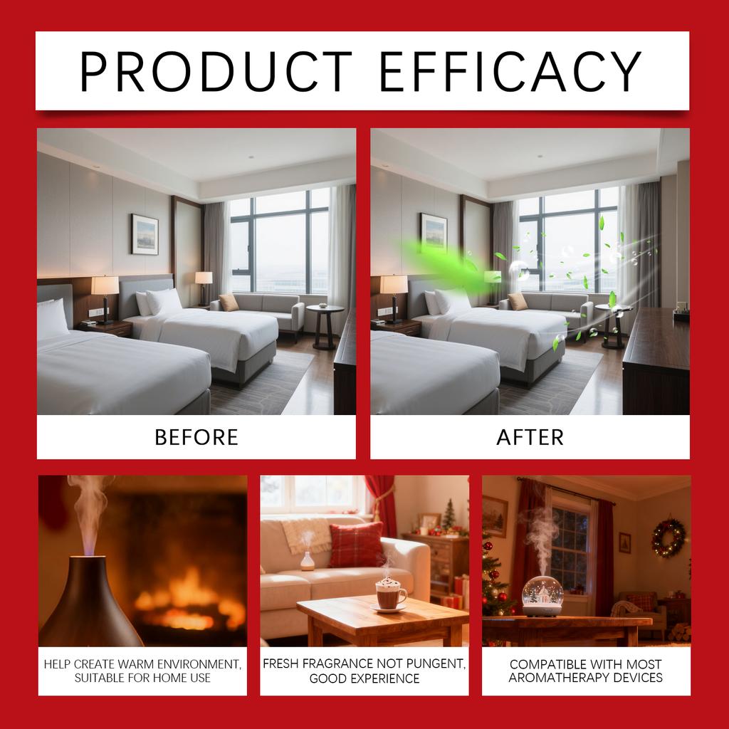 Christmas Premium Aroma Oil Set Of 6 Scents For Home, Holiday And Gift, Natural Aroma Diffuser,60ML