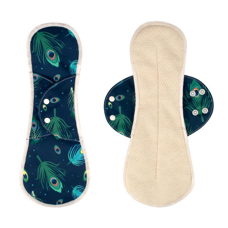 

Large Cotton Mesh Leak-Proof Winged Sanitary Napkin - Extra Long, Washable Menstrual Pad Large Size 12x30cm