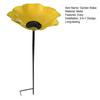 Garden Metal Flower Stake Decorative Bird Bath Ground Insert Bee Watering Station Butterfly Drinking Bowl for Backyard Pollinators Wild Birds Patio