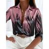 Women's  Long Sleeve Shirt,Polyester Blend Slim Fit, Ombre Graphic Elegant  Casual Daily Wear, Spring Autumn Blouse Tops