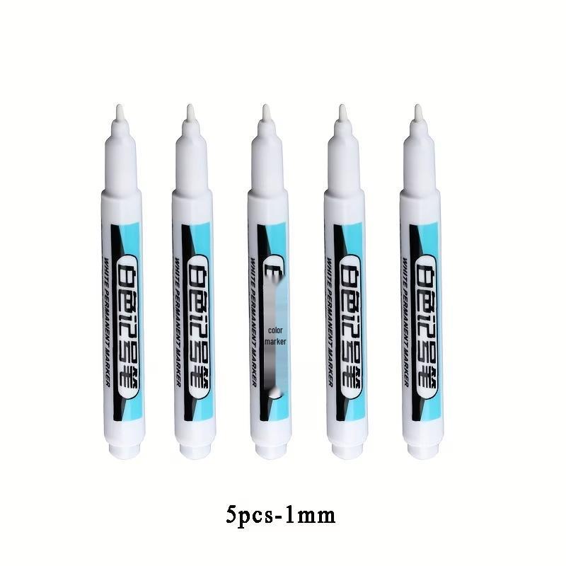 Yamak Waterproof Long-Tip White Marker Pen with Fine Tip for Deep Hole Marking