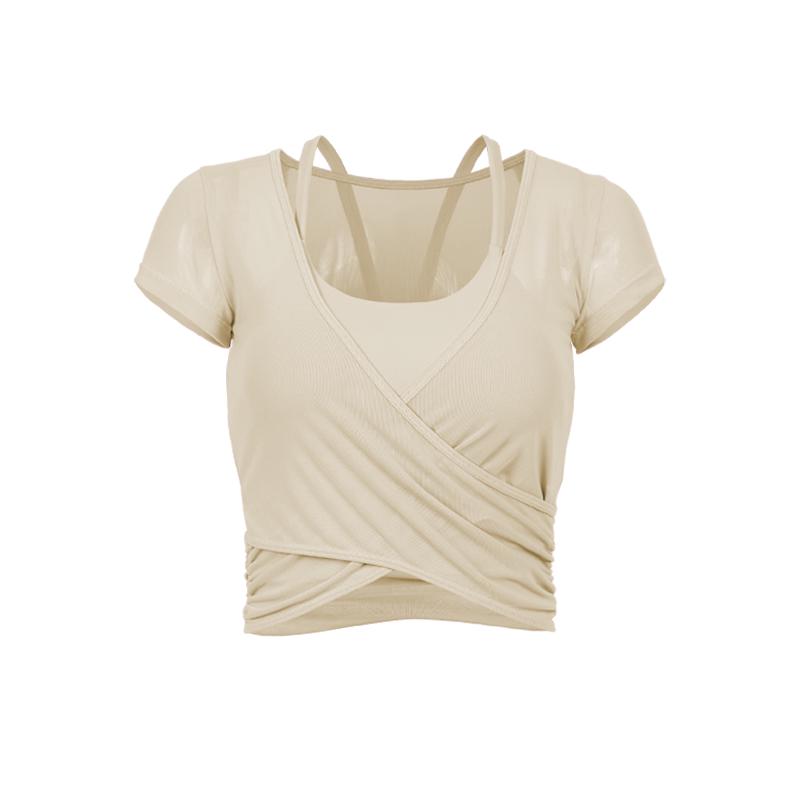 

Женский летний сетчатый топ для йоги 2024 года с коротким рукавом, одежда для фитнеса и бега XL