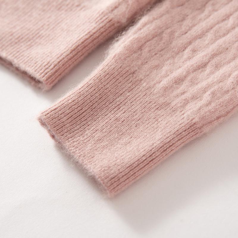 Women's Cashmere Round Neck Cable Knit Sweater - Soft, Comfortable, and Versatile for Autumn and Winter
