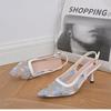 Mode Mode Damen High Heels Sexy Spitzschuh Einzelne Schuhe Bestickte Spitze High Heels Sommer Mesh Atmungsaktiv High Heel Sandalen