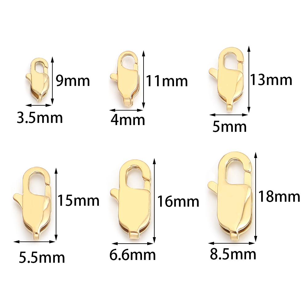 5pcs/lot Stainless Steel Clasps Polishing Rectangle Lobster Clasps Hooks End Clasps Connectors DIY Jewelry Making Accessories
