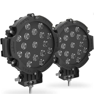 2 SZTUKI 7-calowe 51W Okrągłe Światła LED Offroad, 5100LM Punktowe Światła do Jazdy, Moduły do Zderzaka, Dachu, Światła Przeciwmgielne, Pasują do Łodzi, Jeepa, ATV, SUV