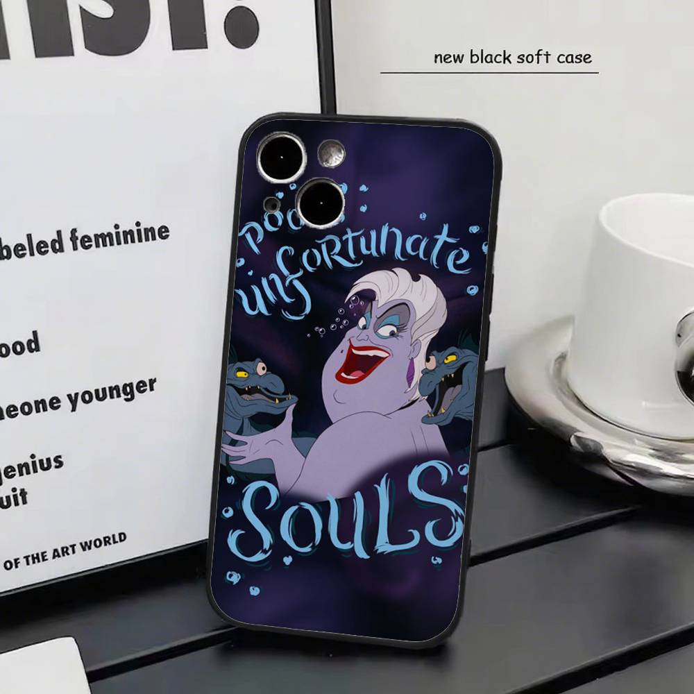 Disney Villains For iPhone 17 Air 16 15 14 13 12 11 Pro Black Soft Cover Phone Case