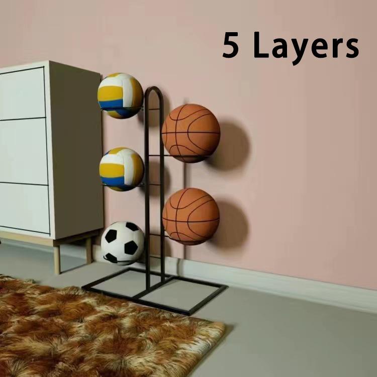 For 2/3/4/5Layers Basketball Storage Rack Indoor Children Balls Placed Rack Football Volleyball Basketball Holder Balls Metal St