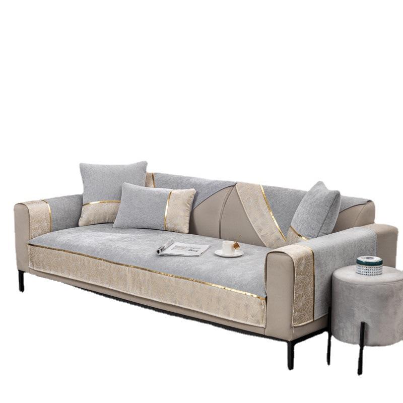 Chenille Sofakissen Leichter Luxus Modern Hochwertig Ganzjährig Rutschfest Sofabezug Einfacher Sitzkissenbezug