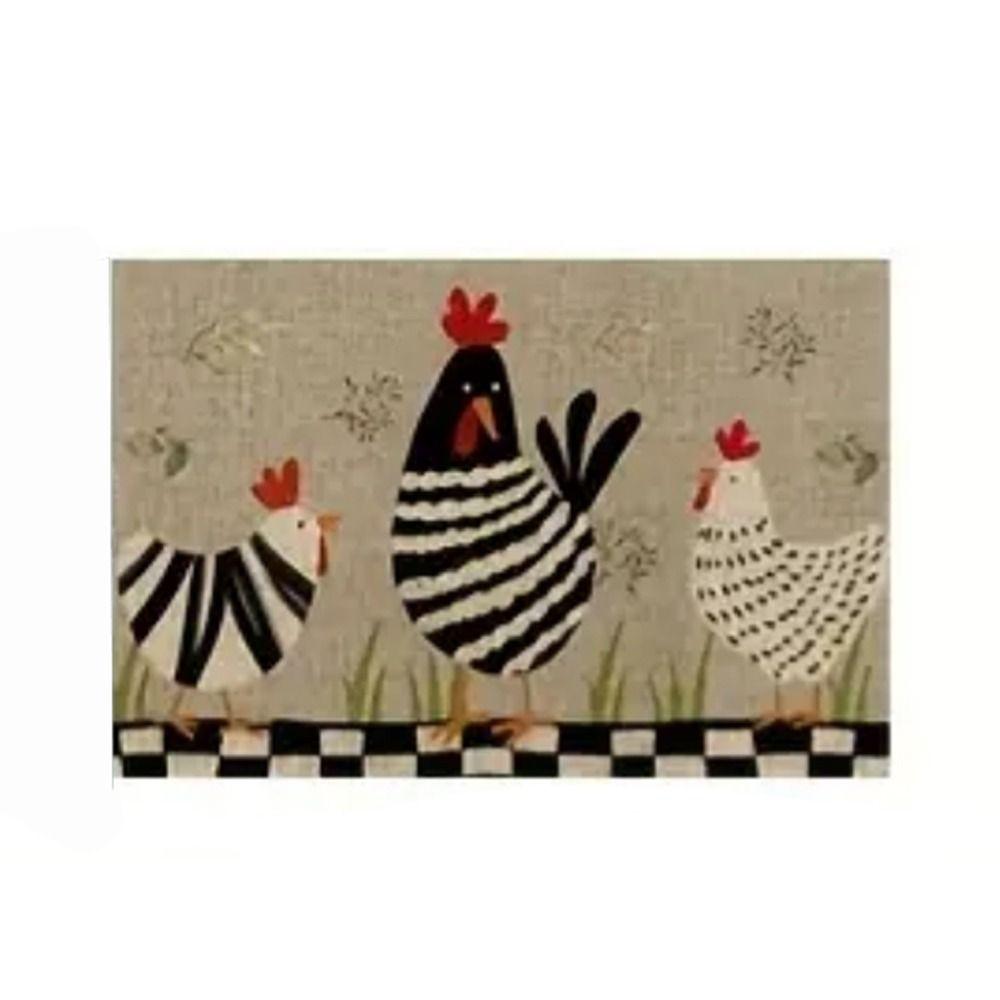 

Super Absorbent Chicken Kitchen Mat Wipeable Floor Mat Soft Kitchen Carpet Home Decor 40X60CM
