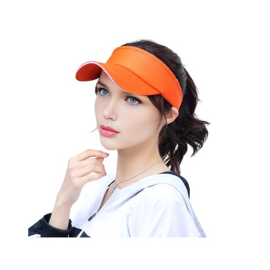 Sun Hat Topless Design Wide Brim UV Protection Elastic Fit Exercise Hat Adjustable Headband Outdoor Sports Hat