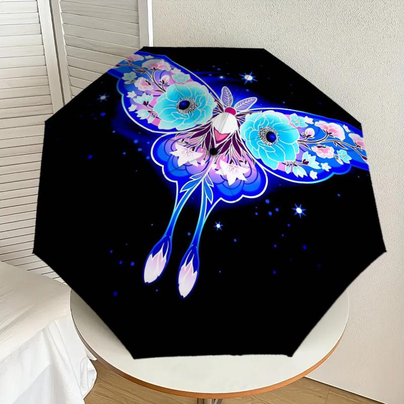 

1pc Floral Butterfly Night Sky Umbrella with Plastic Handle,Suitable for All Seasons Home Travel Outdoor UmbrellaDD1684