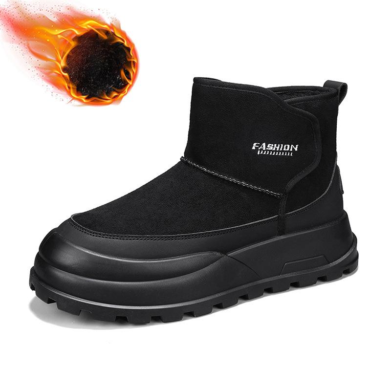 

Зимние ботинки для мужчин. Теплые полусапожки из искусственной замши с подкладкой из искусственного меха. Мужские нескользящие высокие ботинки для ходьбы. Удобные короткие ботинки. 43