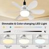 Multifunctional E26/E27 Smart Socket Ceiling Fan, Dimmable LED Lights ,Noiseless Ceiling Fans for Bedroom, Kitchen, Living Room