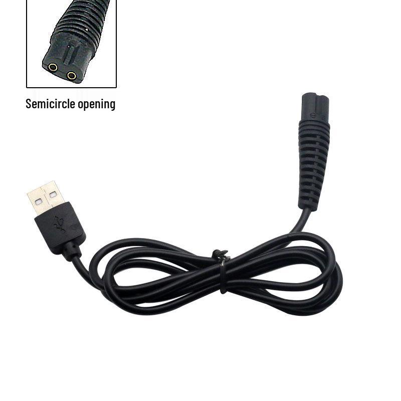 Universal USB Electric Shaver Charger Cable - Durable PVC Injection Molded Power Cord.