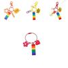 Rainbow Bell Building Blocks Keychain Decoration For Bags And Cars