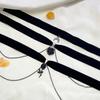 Creative Velvet Snake-Shaped Flower Collar Necklace - Black