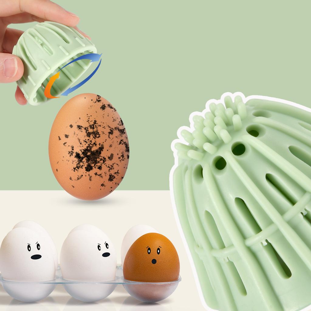 1/2pcs Egg Scrubber Brush, Reusable Spinning Egg Cleaner - Rotary Scrubbing Tool for Washing Fresh Eggs & Removing Stains