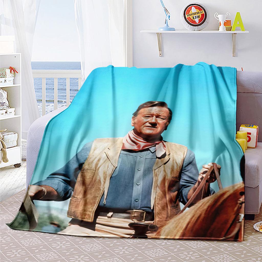 1 pezzo John Wayne Western Cowboy Coperta per cavallo, tutte le stagioni leggera Coperta poster per casa ufficio sonnellino all'aperto multifun Coperta posterionale