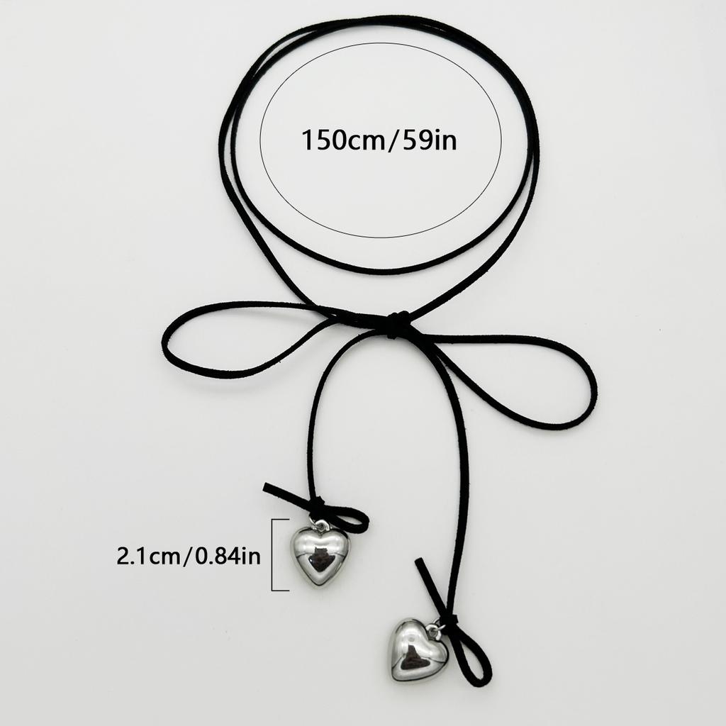 Item Jewelry Adjustable Fleece Rope Choker Women'S Simple Personality Peach Heart Love Pendant Necklace