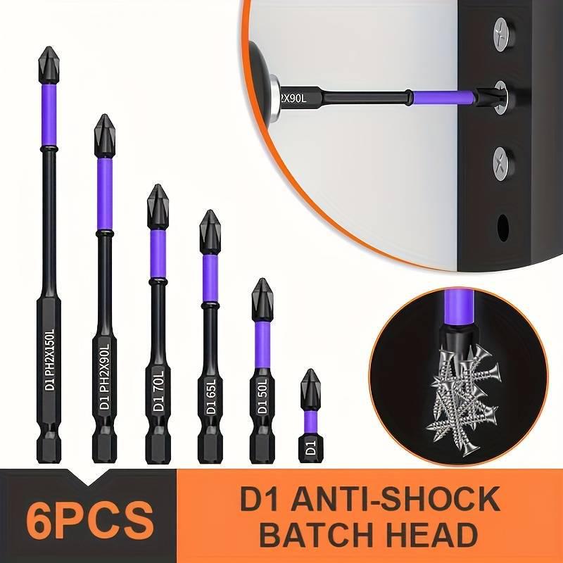 D1 Magnetic Phillips Head Screwdriver Bit: Anti-slip, Shock-resistant, High Hardness with Strong Magnetic Grip