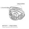 Simplicity Stainless Steel Threaded Rings for Women Men Personality Circular Vortex No Fading Opening Rings Jewelry Accessories