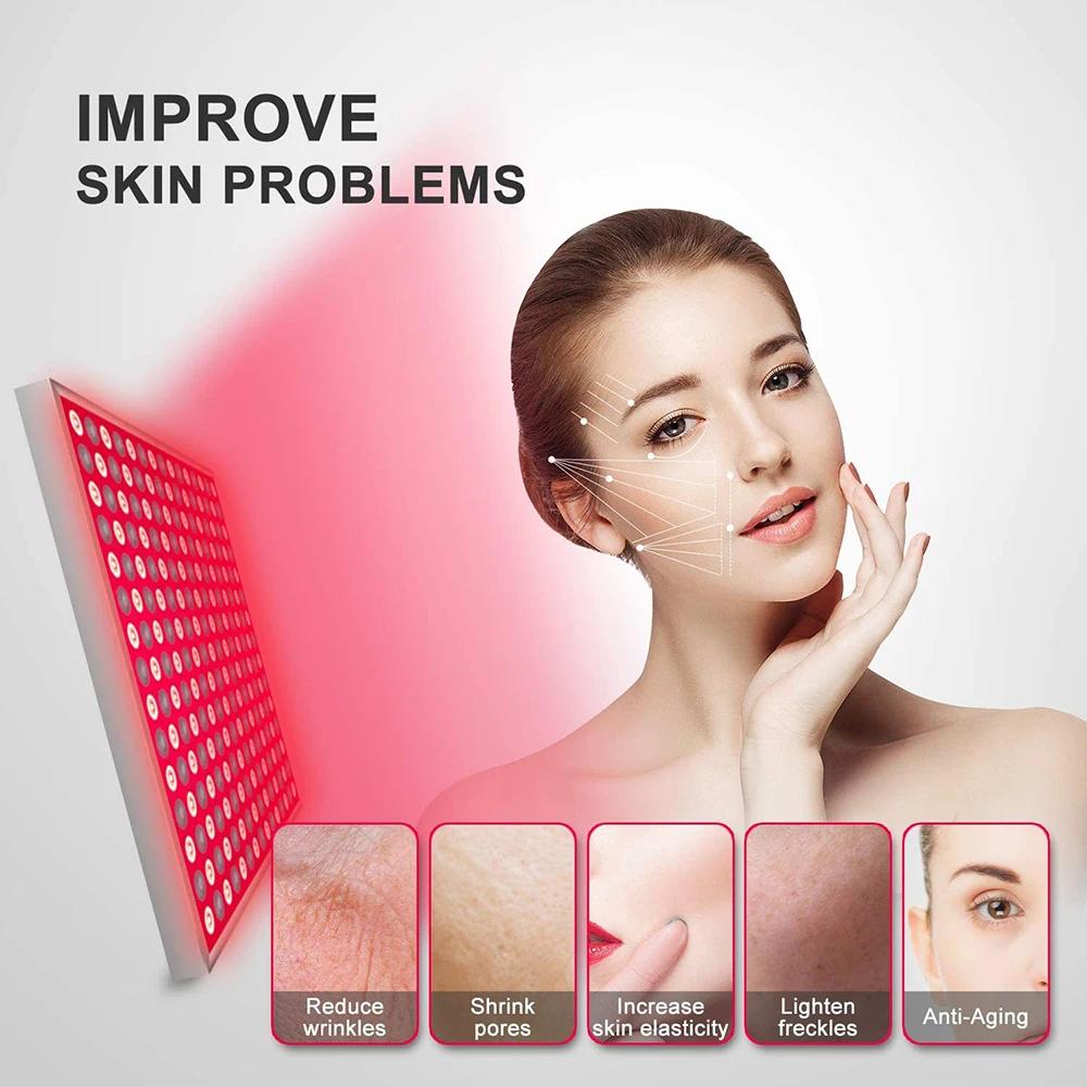 225 LED Red Light Panel 660nm 850nm Near Infrared Light Device for Body Face Skin Care Beauty Wellness
