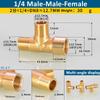 1Pc Pneumatic Brass Pipe Fitting Male-Female Thread Conversion Connect 1/8" 1/4" 3/8" BSP Tee Type Copper Water Oil Gas Adapter