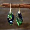 Bohemian Emperor Stone Leaf Pendant Earrings Popular Jewelry