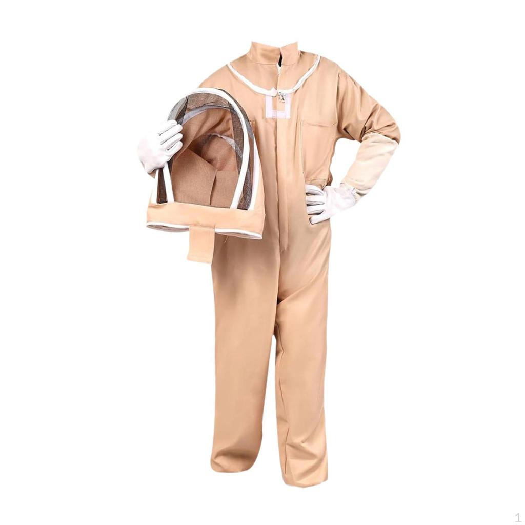 Bee Outfit with Beekeeper Gloves and Fencing Ventilated Cotton Sting Proof Suit