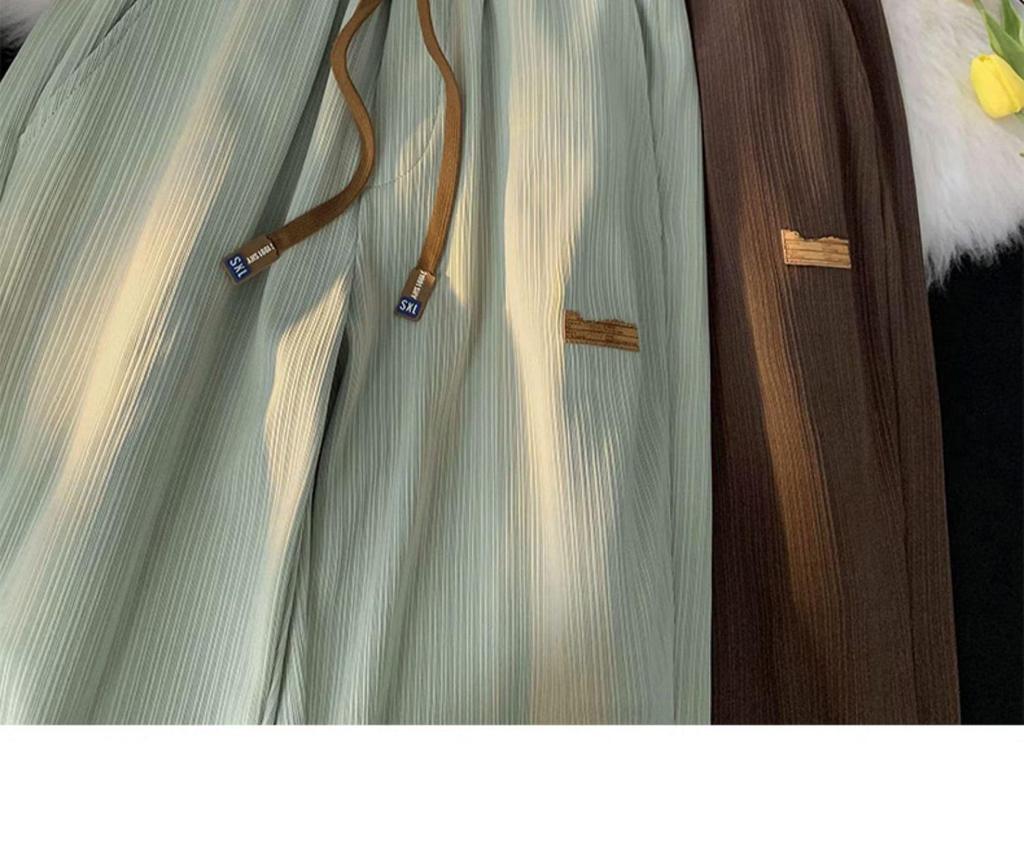 2024 Summer Unisex Ice Silk Wide-Leg Pants - Loose, Trendy Korean Style