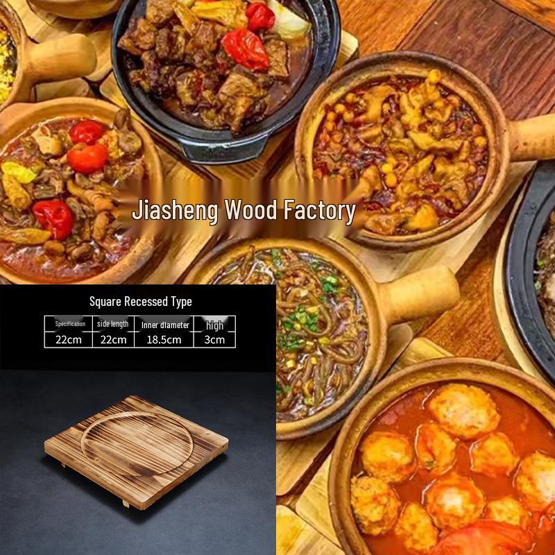 Anti-Scald Heat Insulation Mat: Clay Pot, Stone Pot, Teppanyaki Base, Wooden Charcoal Stove Tray for Commercial Use