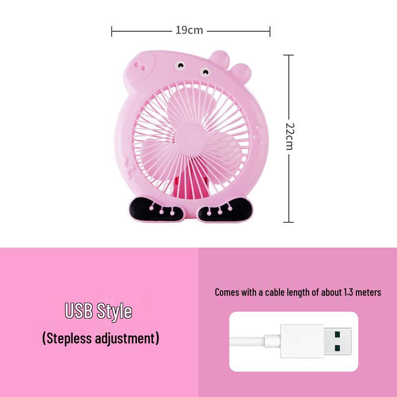 Compact Cartoon Electric Desk Fan for Student Dorms and Bedrooms