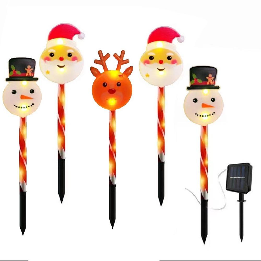 Solar-Powered Santa Claus Solar Lights Cartoon Holiday Decoration Lights  Xmas Party Decorations