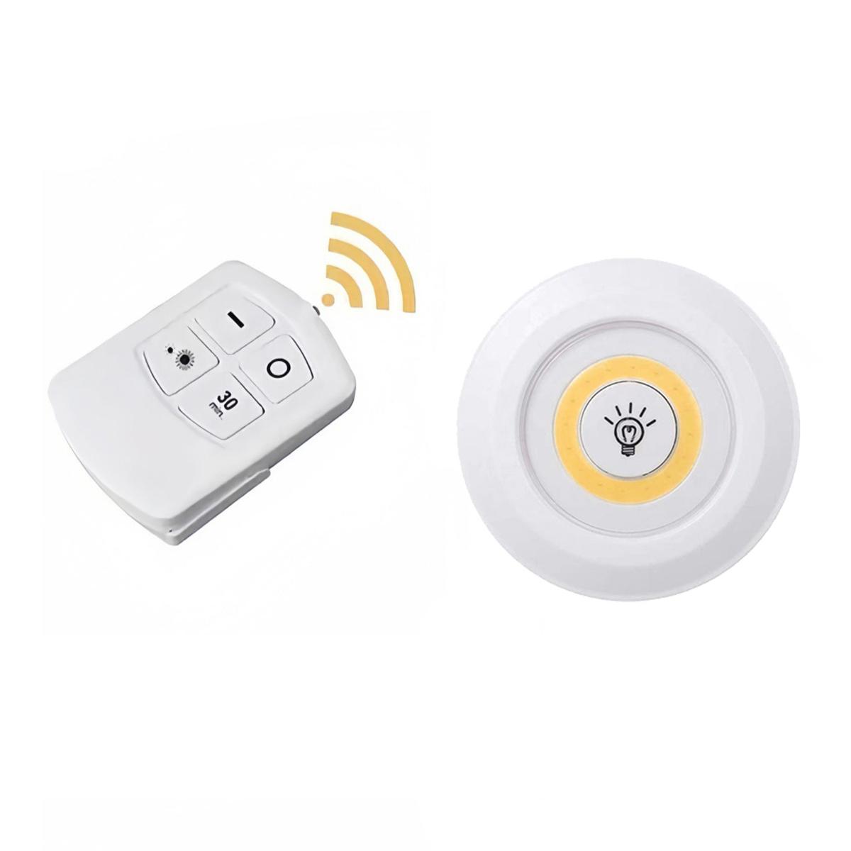 

Светодиодный светильник Cob для шкафов 3 Вт, портативный мини-светильник для сна, работающий от батареек, ночное освещение для ванной комнаты, теплый белый холодный свет Warm-1 Light 1Remote